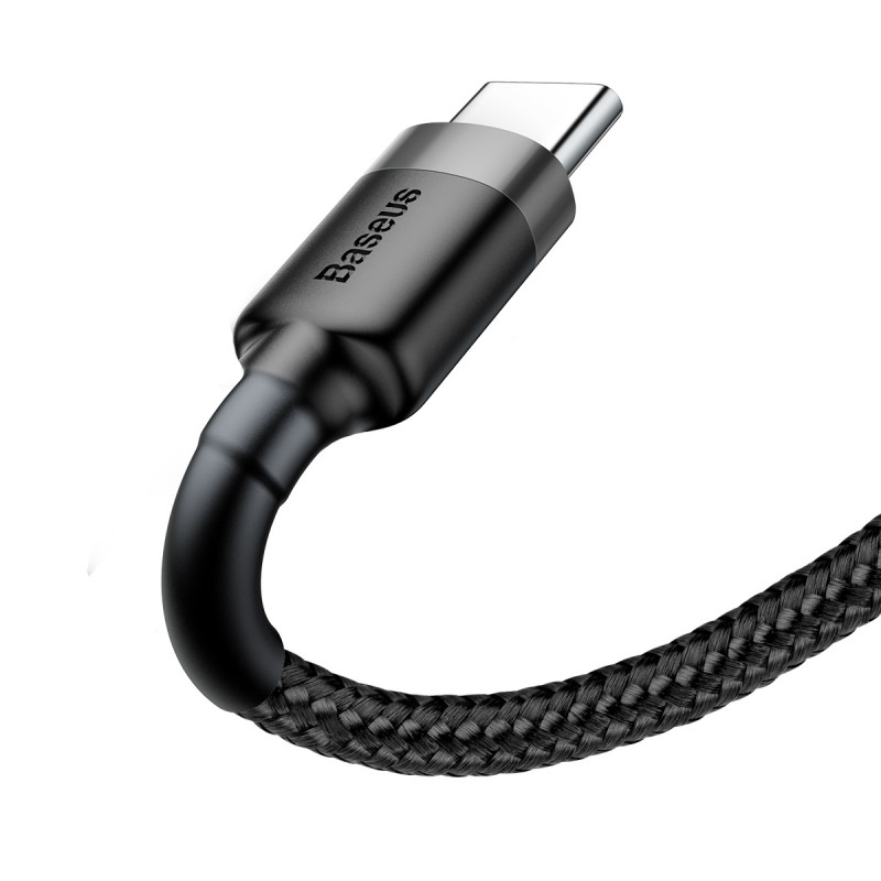 Дата кабель Baseus Cafule USB to USB-C Cable 3 А (0.5 м) (CATKLF-A) Сірий / Чорний