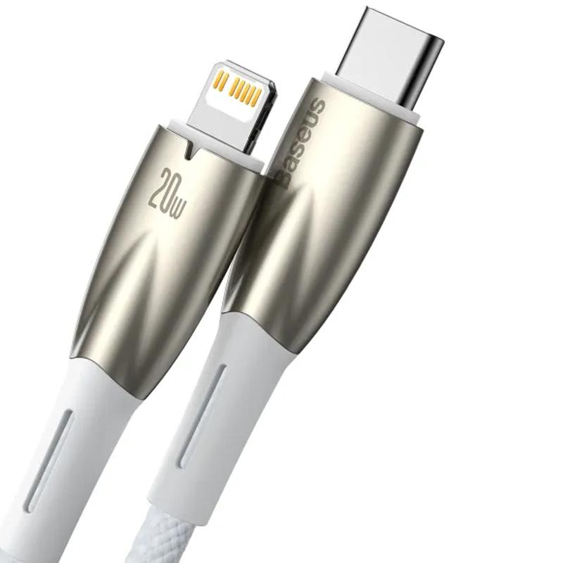 Дата кабель Baseus Glimmer Series Fast Charging Data Cable USB-C → Lightning 20W 1 м (CADH000001) White