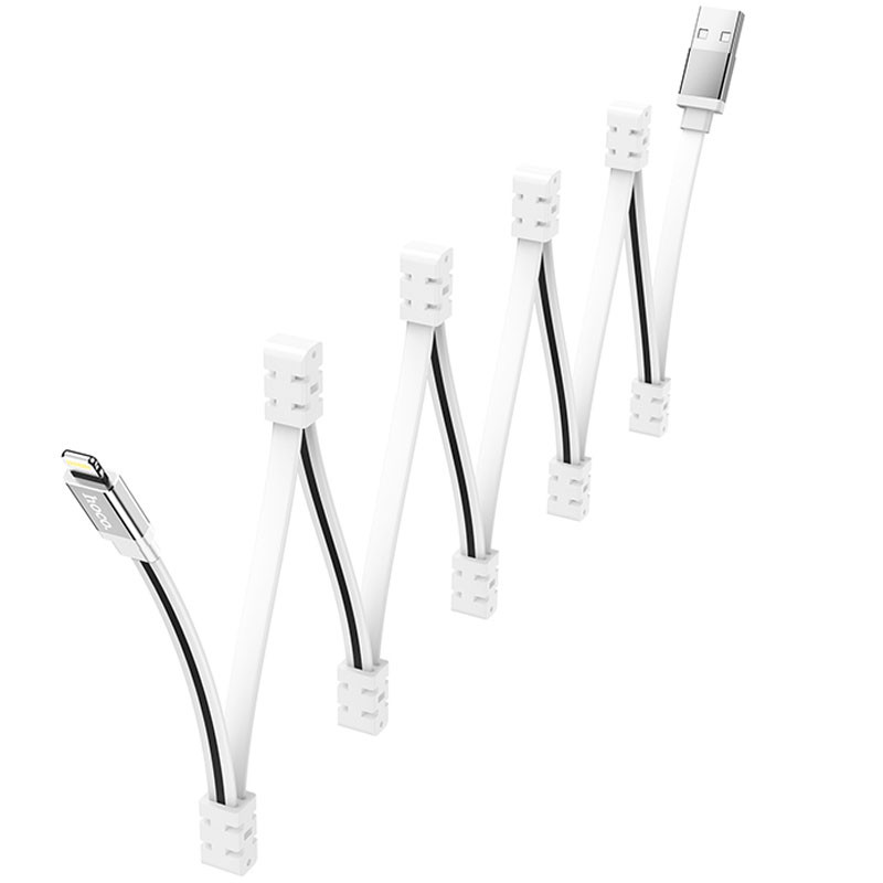 Дата кабель Hoco U103 Magnetic Absorption USB to Lightning (1 м) White