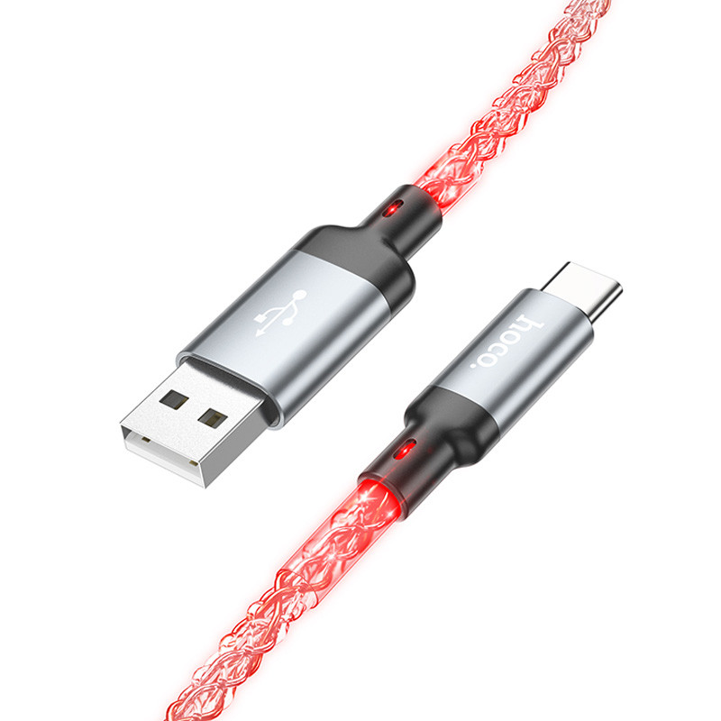 Дата кабель Hoco U112 Shine USB to USB-C 3 А (1 м) Gray