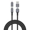 Дата кабель WIWU C085 Raptor Pro 4in1 Type-C to USB/Type-C to Lightning 240W (1.2m) Black