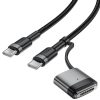 Дата кабель Acefast C22-05 2in1 Type-C to Type-C 240W/MAG3 140W (1.2m) Black