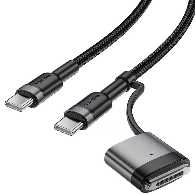 Дата кабель Acefast C22-05 2in1 USB-C → USB-C 240W/MAG3 140W (1.2 м) Black