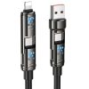 Дата кабель Hoco U143 Joy 4in1 USB to Lightning/Type-C to Type-C 240W (1.2m) Black