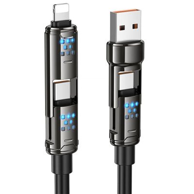 Дата кабель Hoco U143 Joy 4in1 USB to Lightning/USB-C → USB-C 240W (1.2 м) Black
