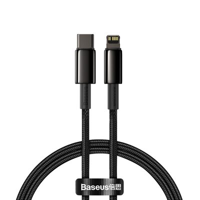 Дата кабель Baseus Tungsten Gold USB-C → Lightning PD 20W (1 м) (CATLWJ) Чорний