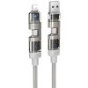 Дата кабель Hoco U151 Goldsmith 4in1 Type-C to USB/Type-C to Lightning 240W (1.2m) Gray
