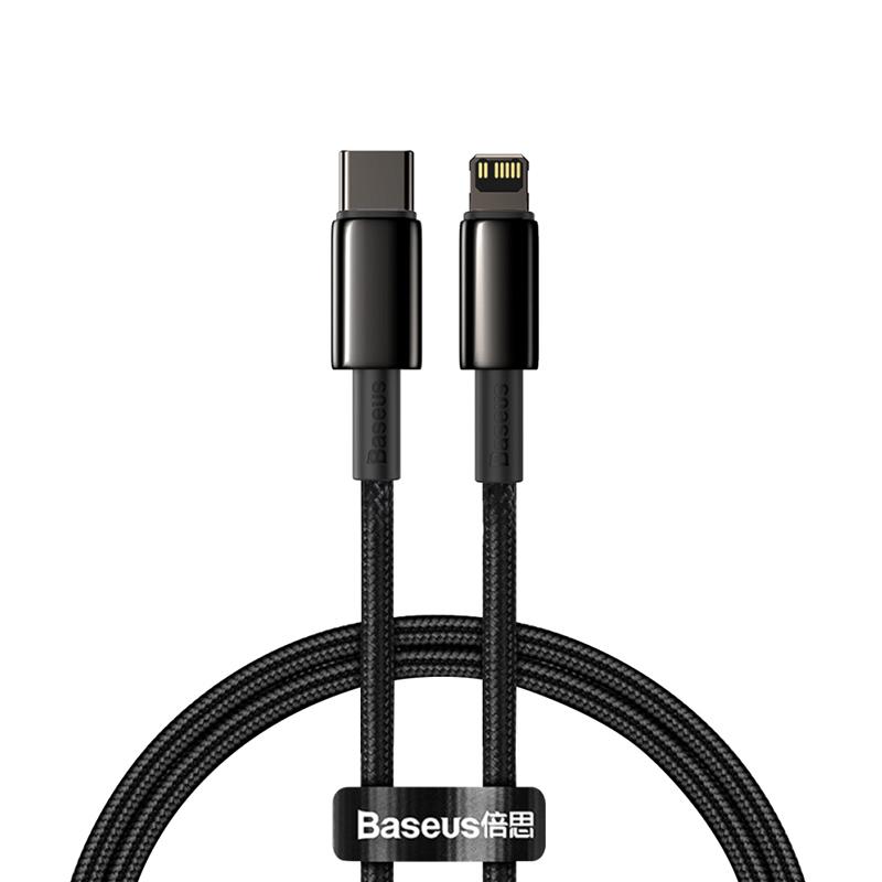 Дата кабель Baseus Tungsten Gold USB-C → Lightning PD 20W (2 м) (CATLWJ) Чорний