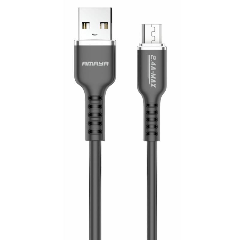 Дата кабель Amaya M30 USB to Micro-USB 2.4 А (1 м) Black
