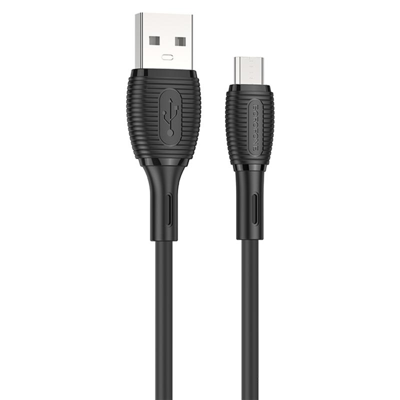 Дата кабель Borofone BX86 Advantage USB to Micro-USB 2.4 А (1 м) Black