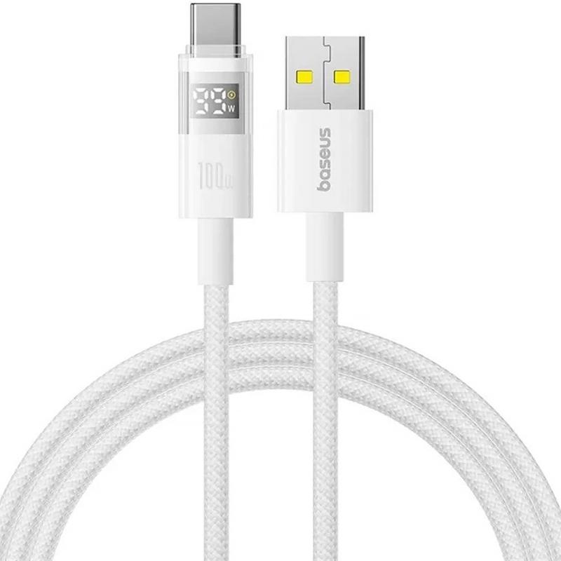 Дата кабель Baseus Display 2 USB to USB-C 100W (2 м) (P10382701) Moon White