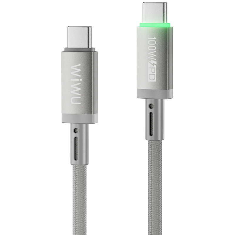 Дата кабель WIWU C084 Maglink USB-C → USB-C 100W (1 м) Grey