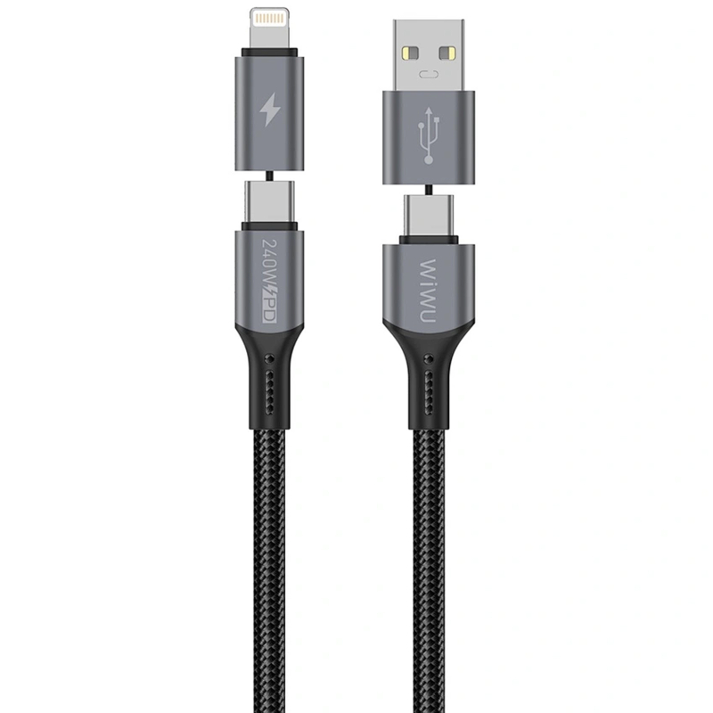 Дата кабель WIWU C077 Cyberlink USB-C → Lightning 27W (1 м) Silver