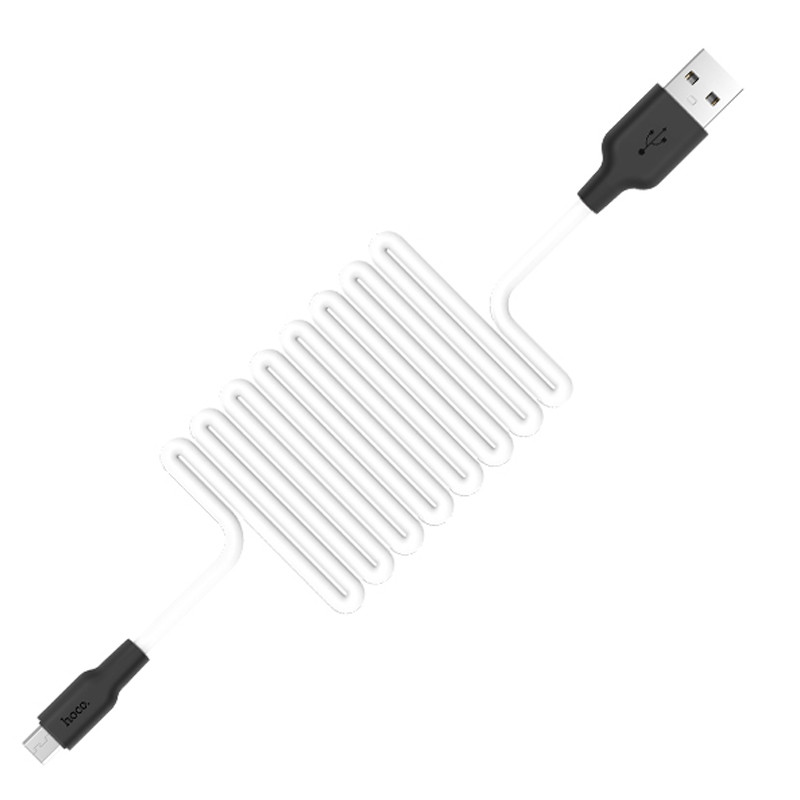 Дата кабель Hoco X21 Plus Silicone Micro-USB Cable (1 м) Чорний / Білий