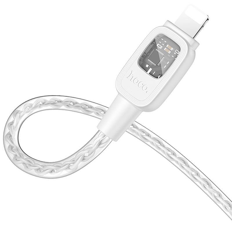 Дата кабель Hoco U124 Stone silicone power-off USB-C → Lightning (1.2 м)
