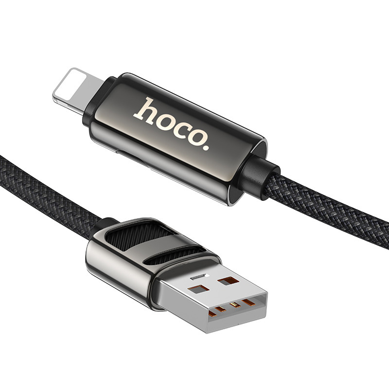 Дата кабель Hoco U137 Line with display USB to Lightning 2.4 А/12W (1.2 м)
