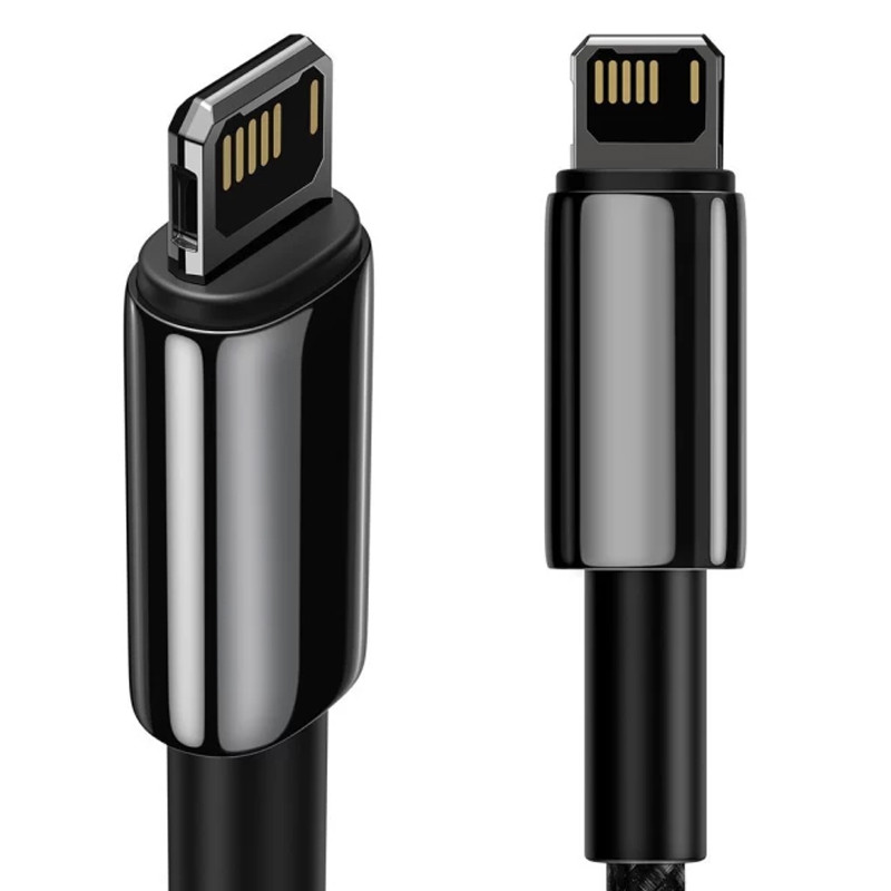 Дата кабель Baseus Tungsten Gold USB to Lightning Cable 2.4 А (1 м) (CALWJ-0) Black
