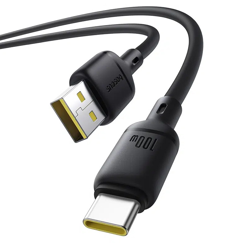 Дата кабель Baseus Silky Series OS Fast Charging USB to USB-C 100W (2 м) (P10377703) Cluster Black