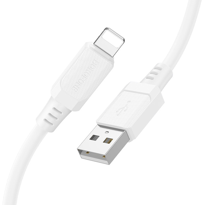 Дата кабель Borofone BX115 Lotto USB to Lightning 2.4 А (1 м) White