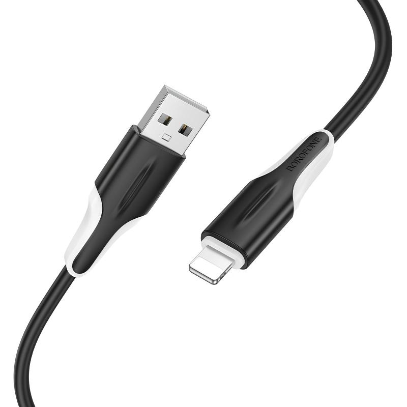 Дата кабель Borofone BX119 USB to Lightning 2.4 А (1 м) Black