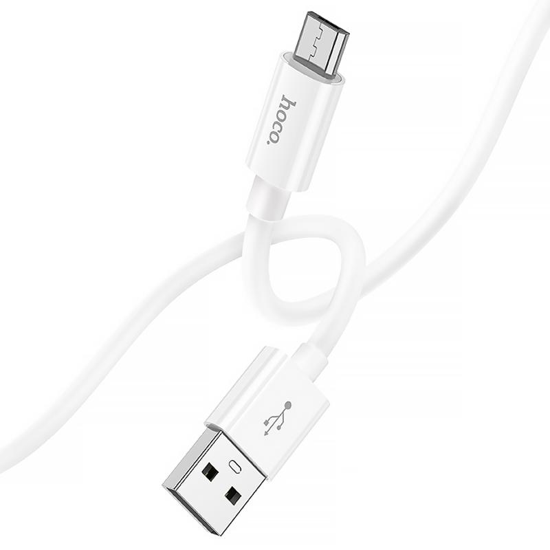 Дата кабель Hoco X87 Magic silicone USB to Micro-USB (1 м) White