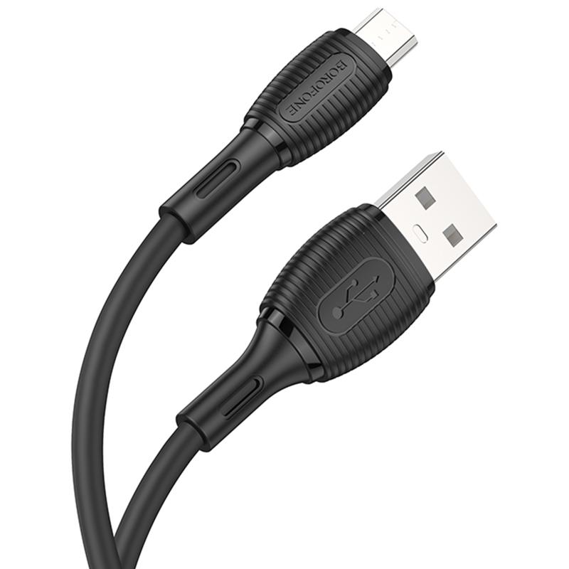 Дата кабель Borofone BX86 Advantage USB to Micro-USB 2.4 А (1 м) Black