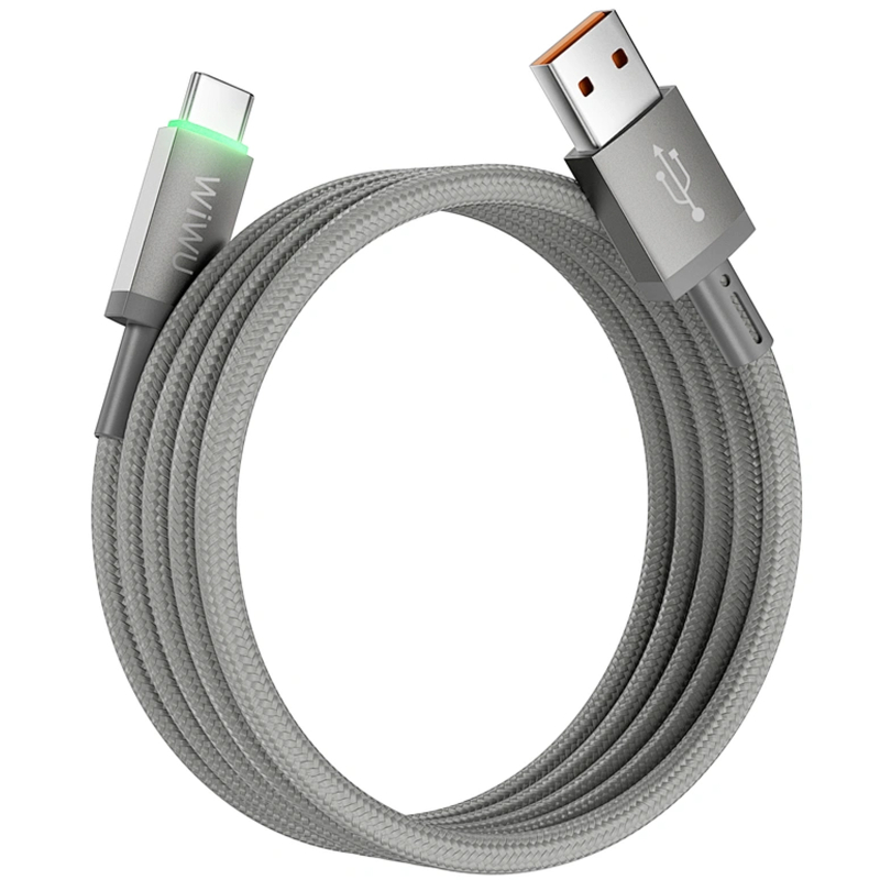 Дата кабель WIWU C082 Maglink USB to USB-C 60W (1 м) Grey