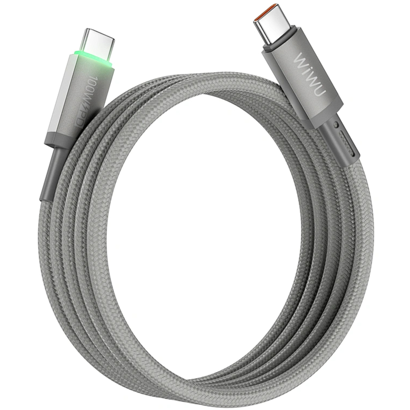 Дата кабель WIWU C084 Maglink USB-C → USB-C 100W (1 м) Grey