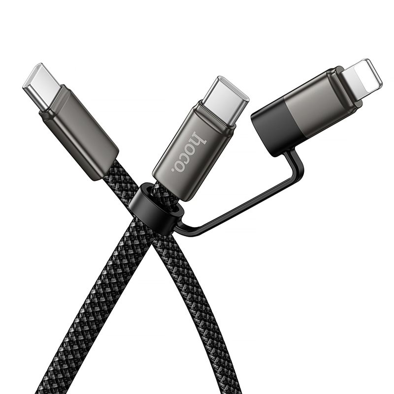 Дата кабель Hoco X125 Surplus 2in1 USB-C → Lightning/USB-C 60W (1 м)