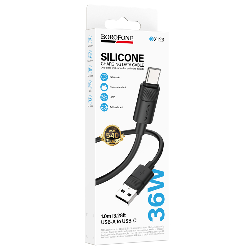 Дата кабель Borofone BX123 Leya USB to USB-C 36W (1 м)