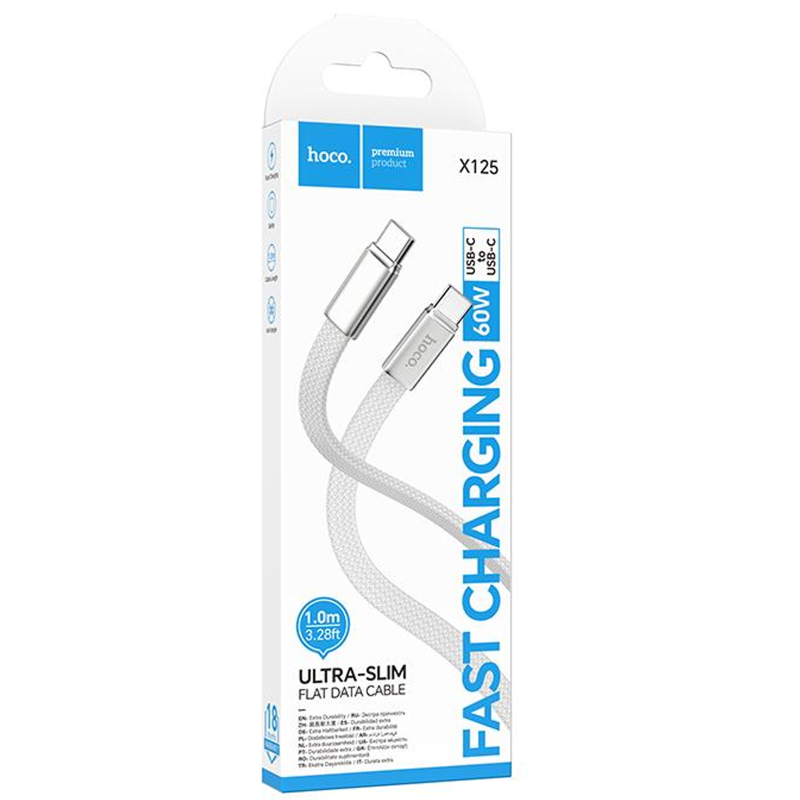 Дата кабель Hoco X125 Surplus 2in1 USB-C → Lightning/USB-C 60W (1 м)