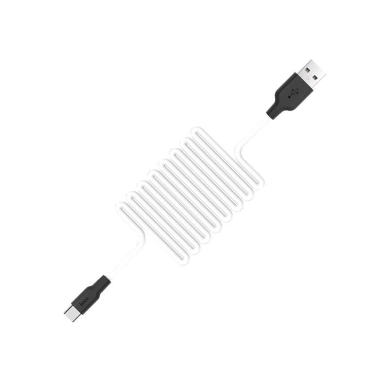 Дата кабель Hoco X21 Silicone USB-C Cable (1 м) Чорний / Білий