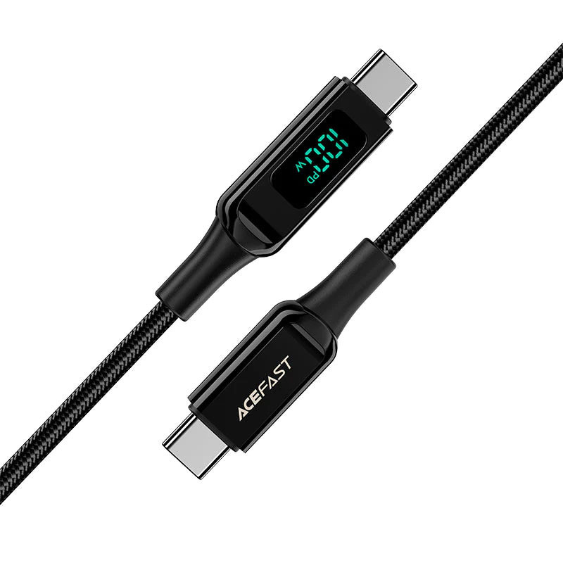 Дата кабель Acefast C6-03 USB-C → USB-C 100W digital display (2 м) Black