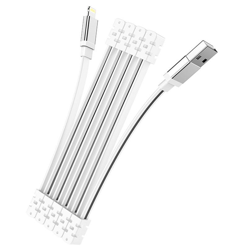 Дата кабель Hoco U103 Magnetic Absorption USB to Lightning (1 м) White