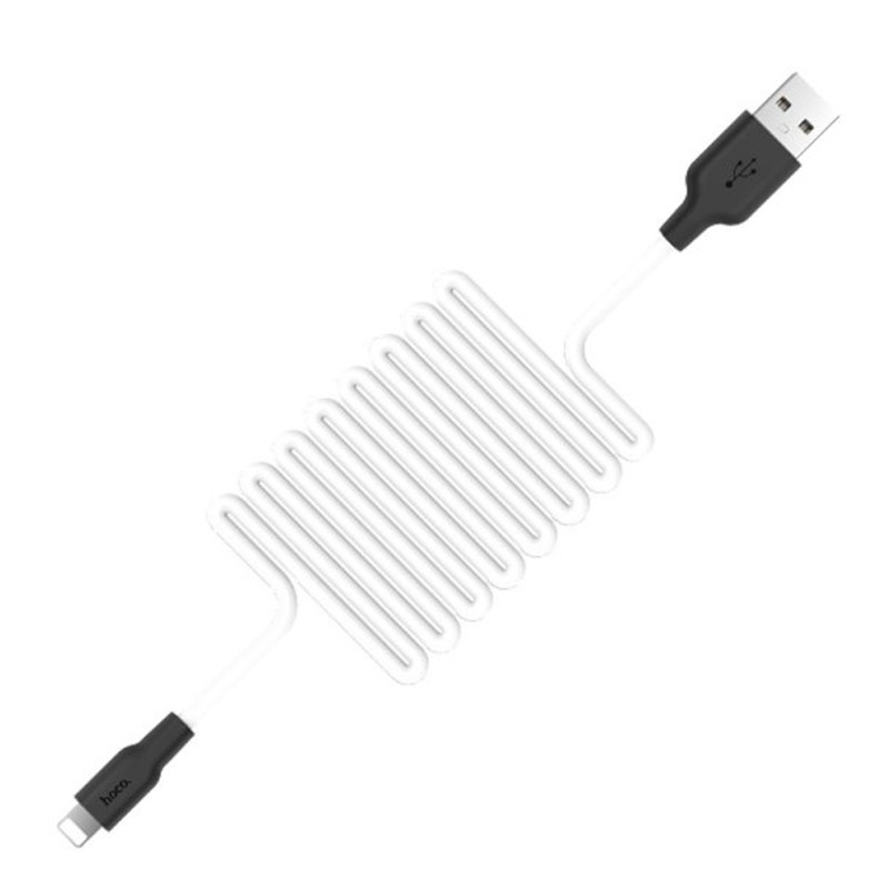 Дата кабель Hoco X21 Plus Silicone Lightning Cable (1 м) black_white