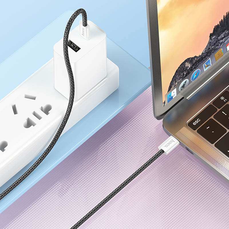 Дата кабель Hoco X104 Source 60W USB-C → USB-C (1 м) Black