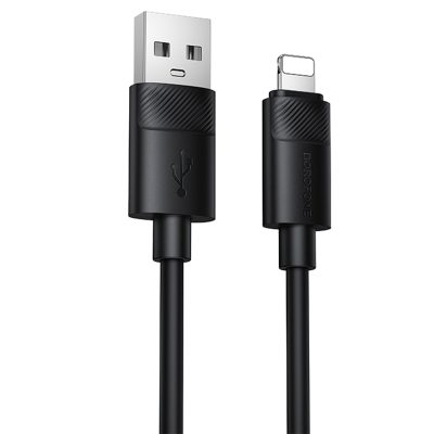 Дата кабель Borofone BX123 Leya USB to Lightning 12W (1 м) Black