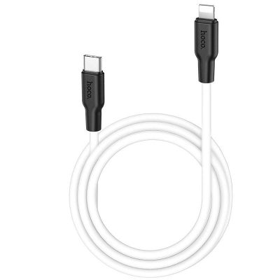 Дата кабель Hoco X21 Plus Silicone USB-C → Lightning (1 м) Чорний / Білий