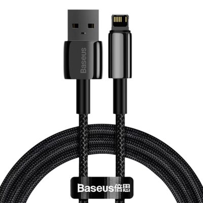 Дата кабель Baseus Tungsten Gold USB to Lightning Cable 2.4 А (2 м) (CALWJ-A0) Black