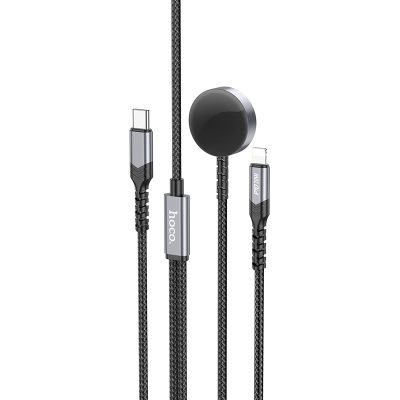 Дата кабель Hoco CW54 2in1 Type-C to iWatch/Lightning 2.5W (1.2m) Black