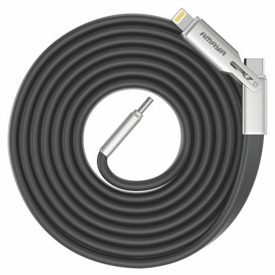 Дата кабель Amaya ACD-325X 2in1 USB-C → Lightning/USB-C 240W (1.2 м) Black