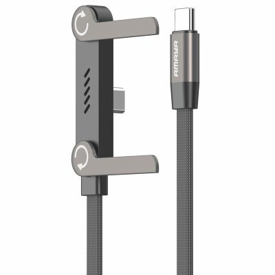 Дата кабель Amaya 327CC side plug and stand Type-C to Type-C 240W (1.5m) Black