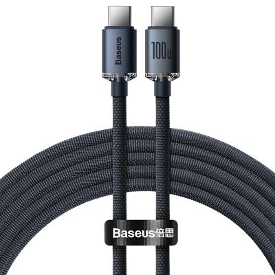Дата кабель Baseus Crystal Shine Series USB-C → USB-C 100W (1.2 м) (CAJY00060) Black