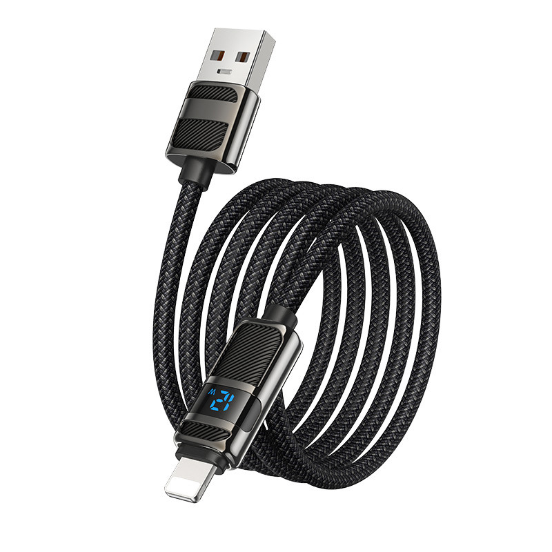Дата кабель Hoco U137 Line with display USB to Lightning 2.4 А/12W (1.2 м)