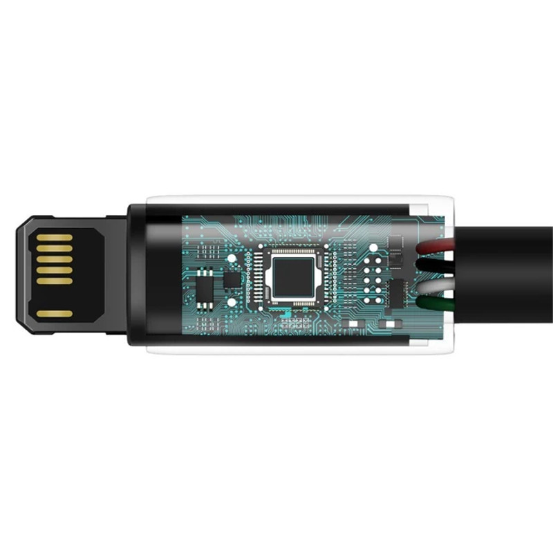 Дата кабель Baseus Tungsten Gold USB to Lightning Cable 2.4 А (1 м) (CALWJ-0) Black