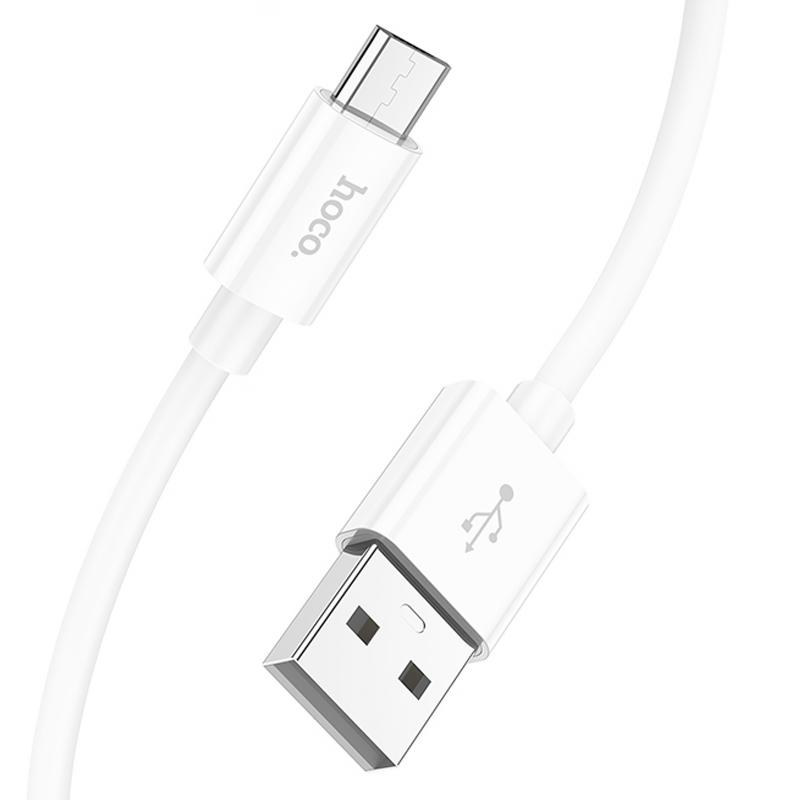 Дата кабель Hoco X87 Magic silicone USB to Micro-USB (1 м) White