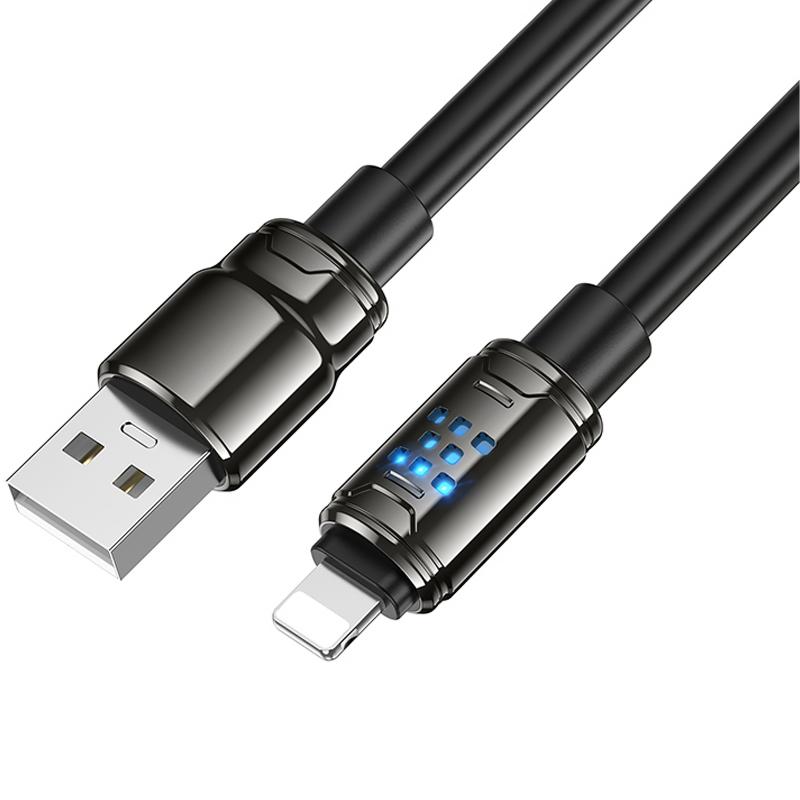 Дата кабель Hoco U143 Joy USB to Lightning 2.4 А (1.2 м) Black
