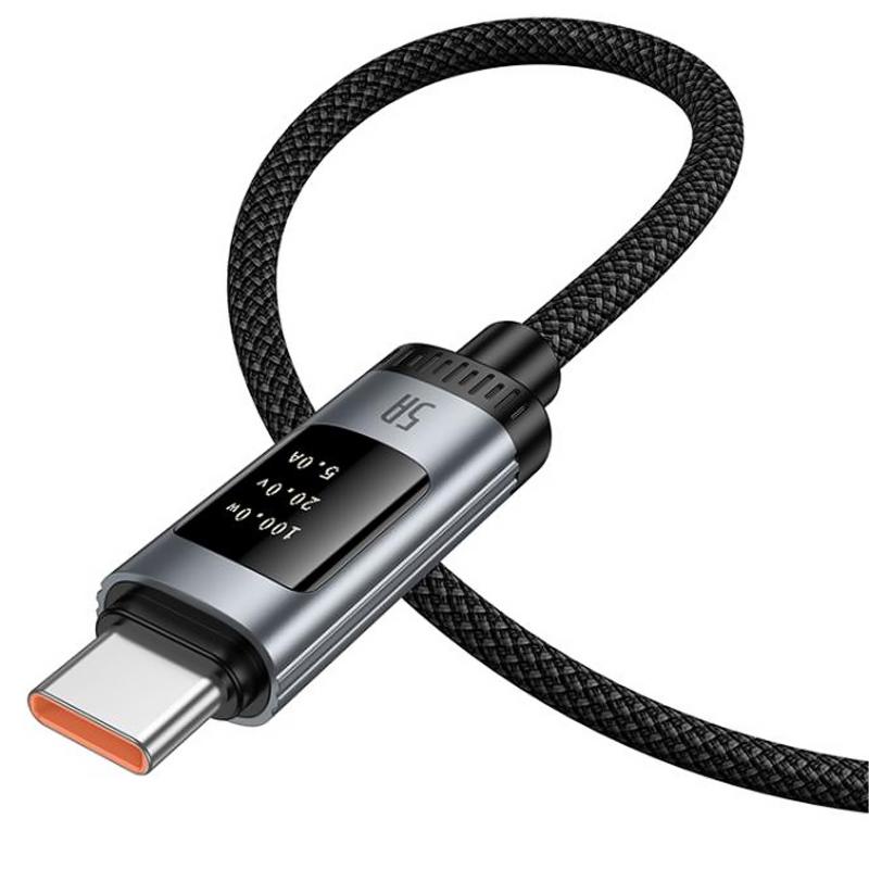 Дата кабель Hoco U148 Lord with display USB to USB-C 100W (1.2 м) Black