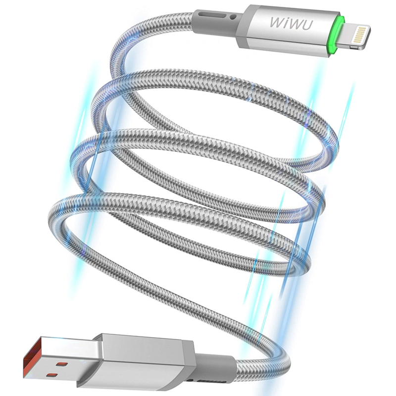 Дата кабель WIWU C081 Maglink USB to Lightning 12W (1 м) Grey