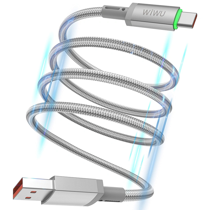 Дата кабель WIWU C082 Maglink USB to USB-C 60W (1 м) Grey